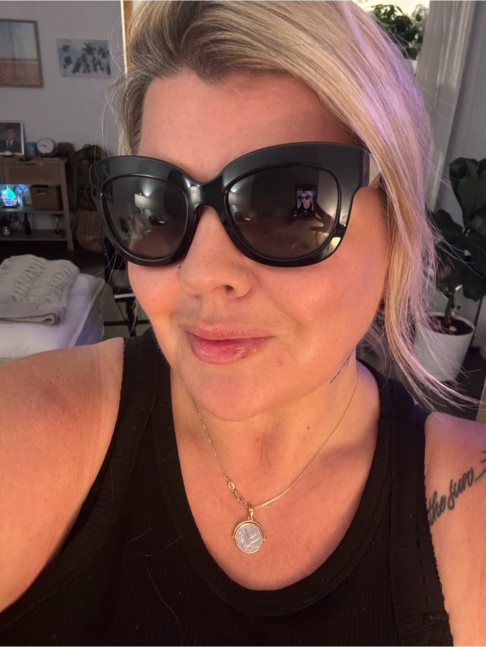 VALENTINO Black Women's Oversized Cat-Eye Sunglasses